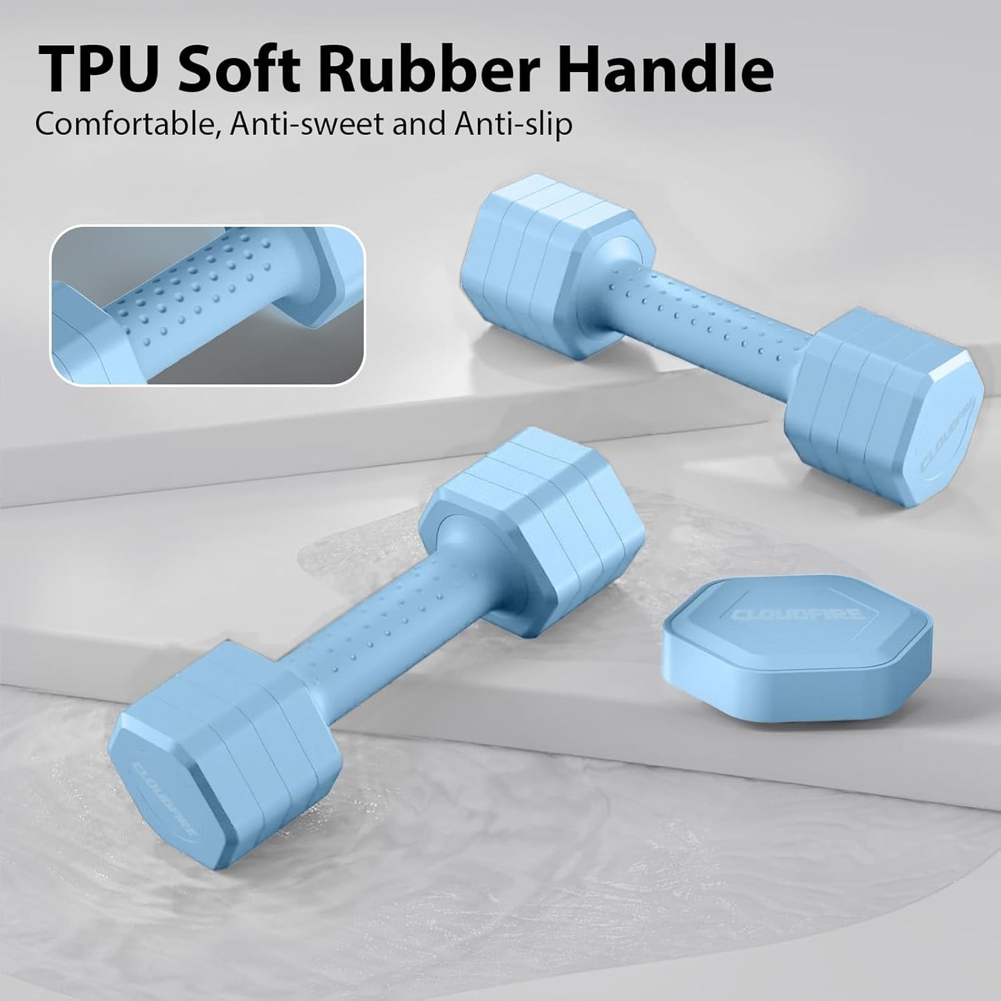 KIVOR 4-in-1 Adjustable Dumbbell Set | Non-Slip Home Workout Weights